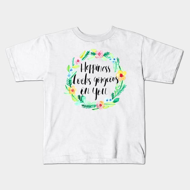 Happiness on You Kids T-Shirt by tangerinetane